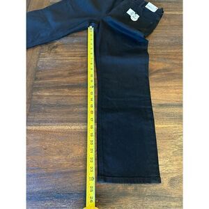 Express original super high waist straight leg jeans in black.